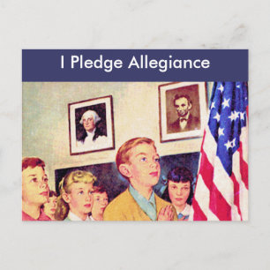 Carte Postale Je promets l'allégeance au drapeau