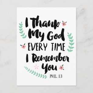 Carte Postale Je remercie My God Postcard