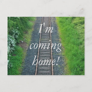 Carte Postale Je rentre à la maison ! Train Track Railway in Nat