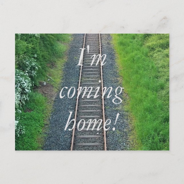 Carte Postale Je rentre à la maison ! Train Track Railway in Nat (Devant)