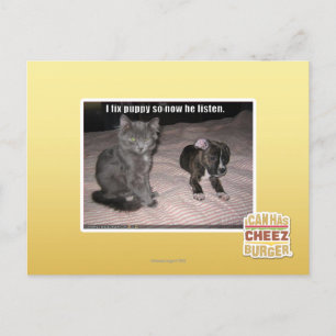 Carte Postale Je répare le chiot