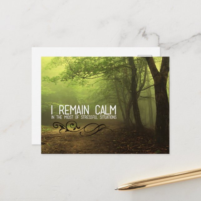 Carte Postale "Je reste calme" Motivation Affirmation (Devant/Arrière en situation)