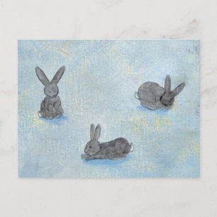 Carte Postale Je rêve de lapins amusant peinture d'art moderne u