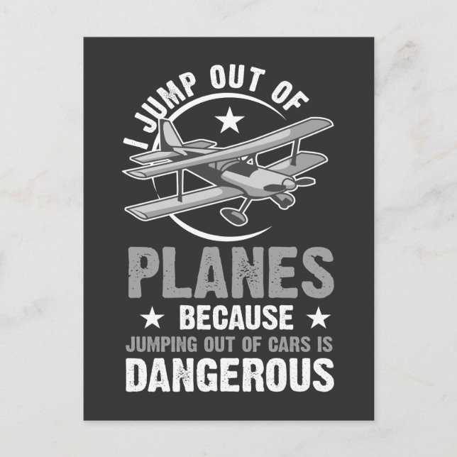 Carte Postale Je saute hors de Planes Parachute Humour de Skydiv (Devant)