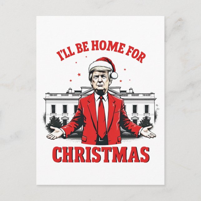 Carte Postale Je serai à la maison pour l'Inaguration de Noël de (Devant)