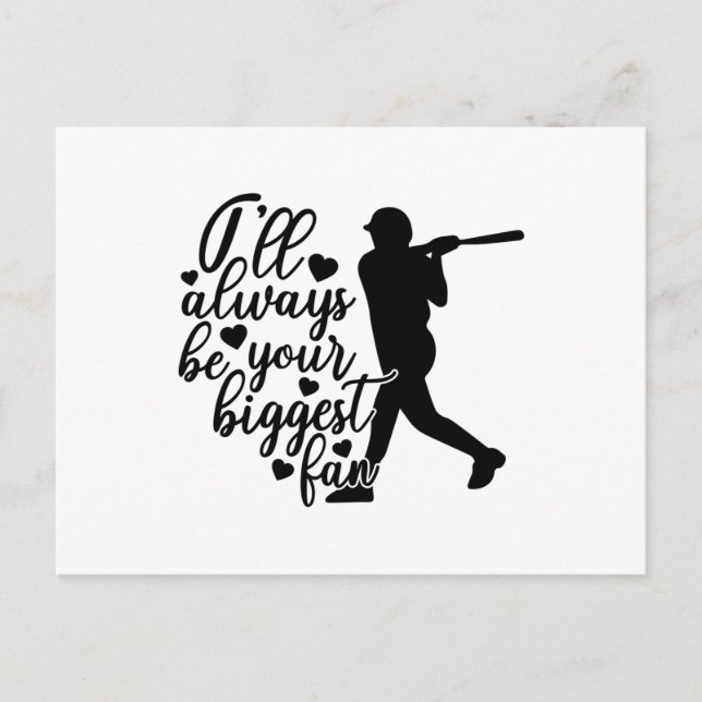 Carte Postale Je serai toujours ton plus grand fan de baseball (Devant)