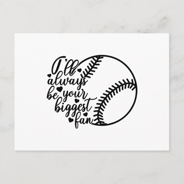 Carte Postale Je serai toujours ton plus grand fan de softball (Devant)
