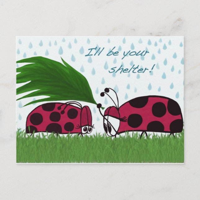 Carte Postale Je serai votre abri Ladybug Illustration (Devant)