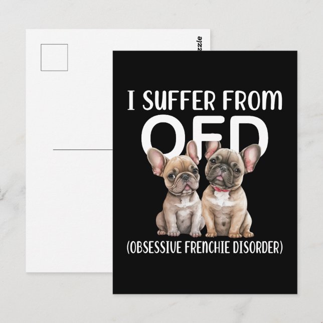 Carte Postale Je Souffre Des Chiens De Troubles Français Obsessi (Devant / Derrière)