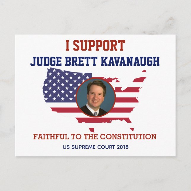 Carte Postale Je soutiens le juge Brett Kavanaugh (Devant)
