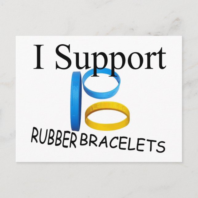 Carte Postale Je soutiens les bracelets en caoutchouc (Devant)