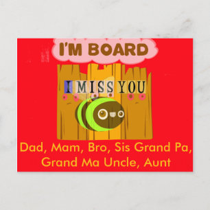 Carte Postale Je Suis À Bord, Je Vous Manque Bee Art Print/Graph