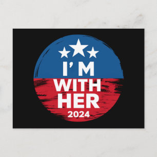 Carte Postale Je suis avec elle Kamala Vote pour 2024 Président 