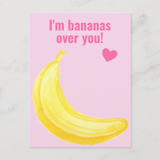 Carte Postale Je suis Bananas Over You - Cute Classroom Valentin (Devant)