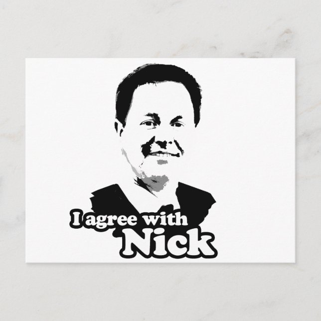 Carte Postale Je suis d'accord avec Nick (Devant)
