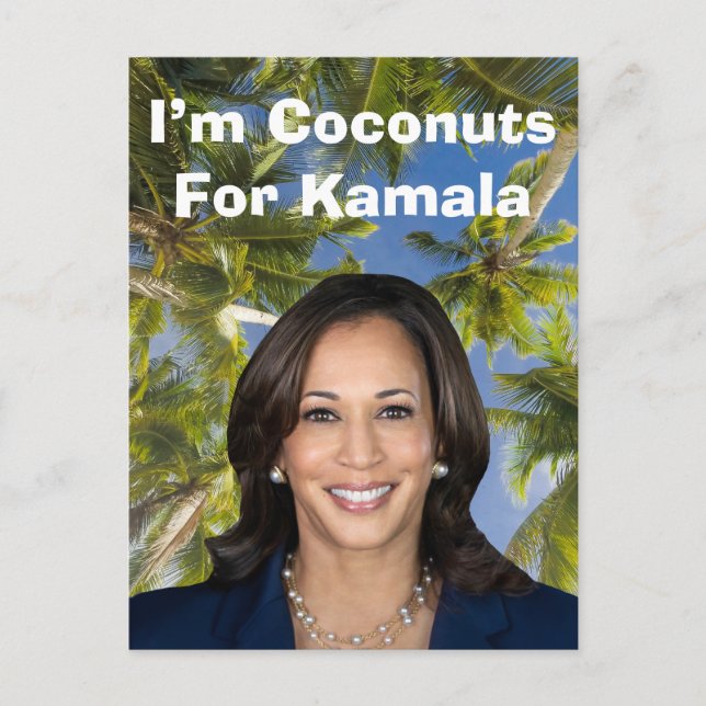Carte Postale Je suis des noix de coco pour Kamala (Devant)