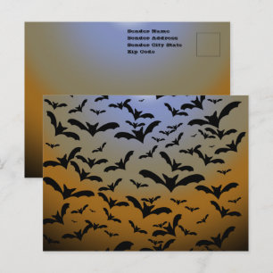 Carte Postale Je suis devenue folle des chauves-souris noires et