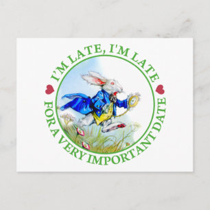Carte Postale Je suis en retard, je suis en retard, pour un rend