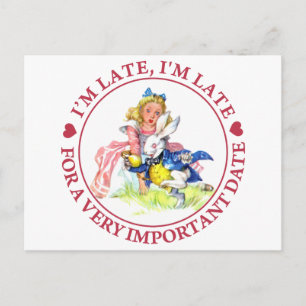 Carte Postale Je suis en retard, je suis en retard pour un rende