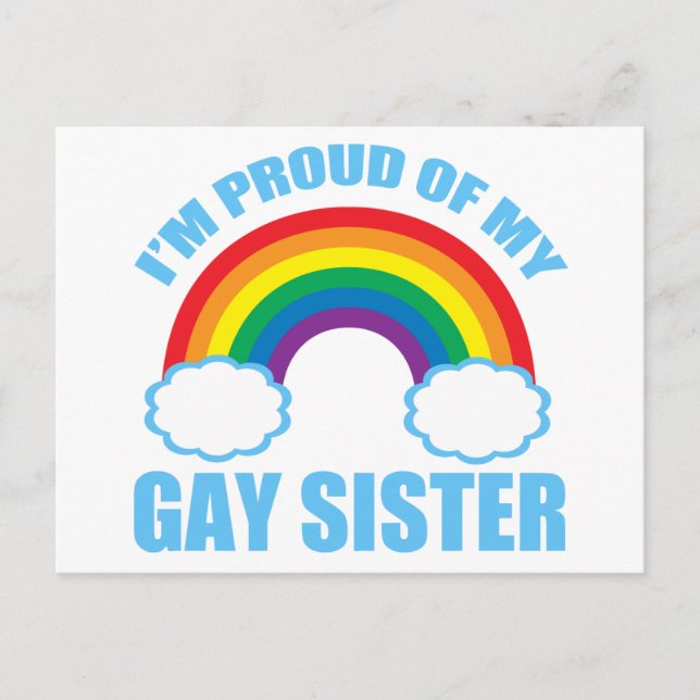 Carte Postale Je suis fier de ma soeur gay (Devant)