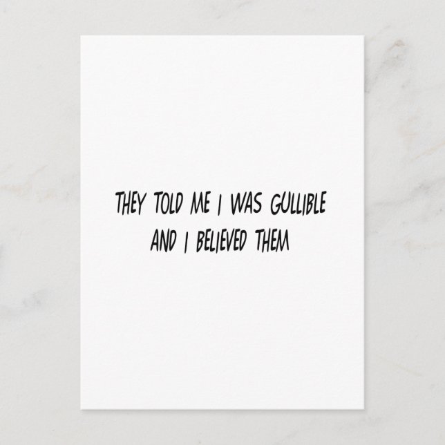 Carte Postale Je suis Gullible (Devant)