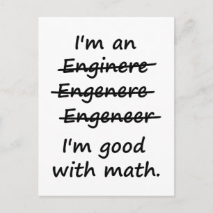 Carte Postale Je suis ingénieur Je suis bon en mathématiques