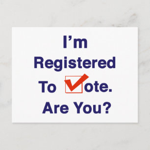 Carte Postale Je suis inscrit au vote 2026