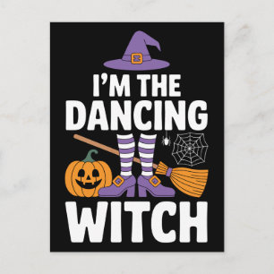 Carte Postale Je suis la sorcière dansante   Fête d'Halloween am