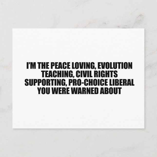 Carte Postale Je suis le libéral dont vous avez été prévenus (Devant)