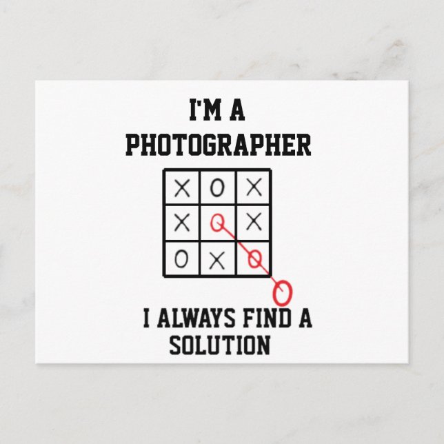 Carte Postale Je suis photographe je trouve toujours une solutio (Devant)