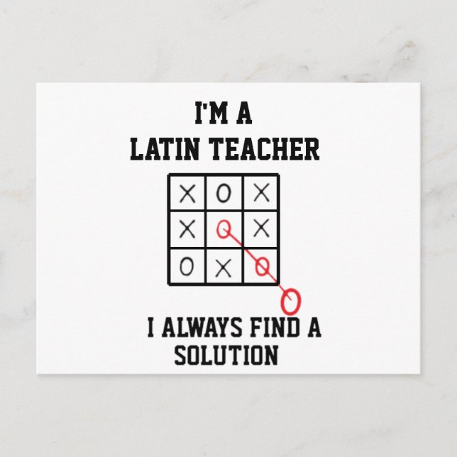 Carte Postale Je suis professeur de latin, je trouve toujours un (Devant)