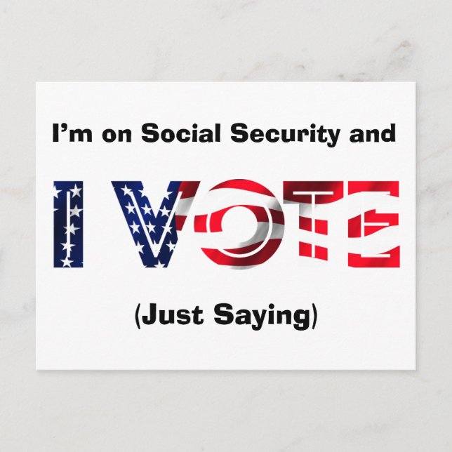 Carte Postale Je suis sur la sécurité sociale et je vote (Devant)