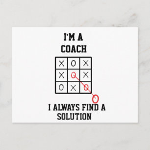 Carte Postale Je suis un coach, je trouve toujours une solution 