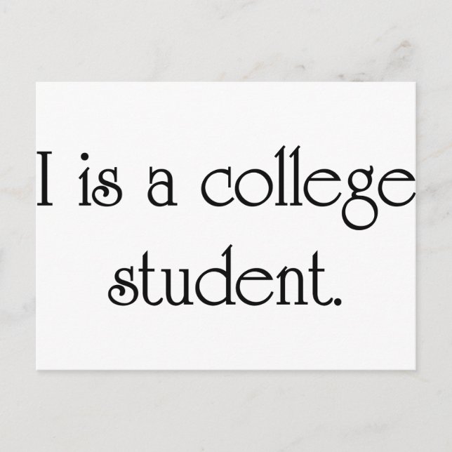 Carte Postale Je Suis Un Étudiant De Collège (Devant)