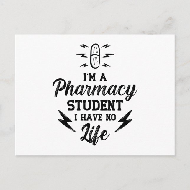 Carte Postale Je suis un étudiant en pharmacie Pharmacy Pharmacy (Devant)