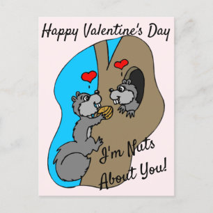 Carte Postale Je suis un Heureuse Sainte-Valentin d'écureuil