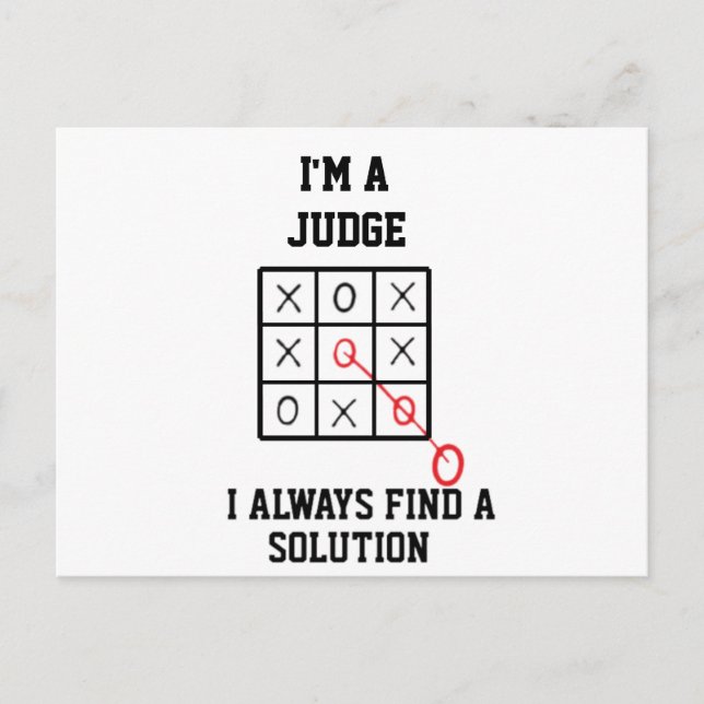 Carte Postale Je suis un juge, je trouve toujours une solution   (Devant)