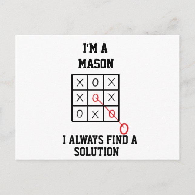 Carte Postale Je suis un maçon, je trouve toujours une solution  (Devant)