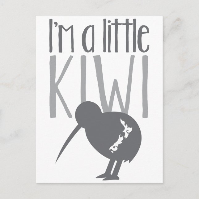 Carte Postale Je suis un petit kiwi avec mignon oiseau néo-zélan (Devant)