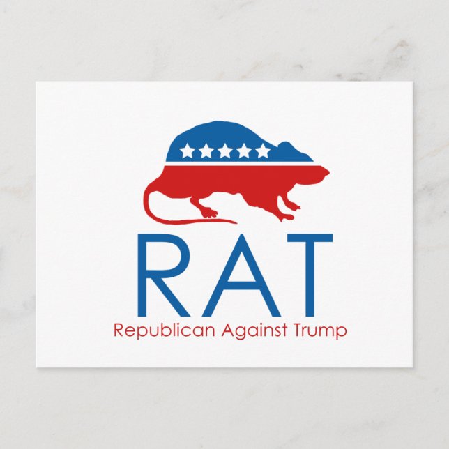 Carte Postale Je suis un R.A.T : Républicain contre Trump (Devant)