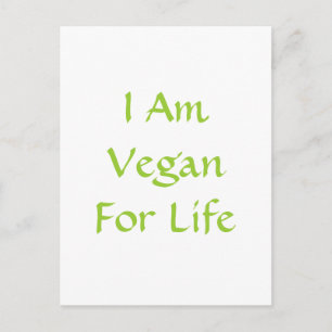 Carte Postale Je Suis Végétal À Vie. Vert. Slogan. Personnalisé