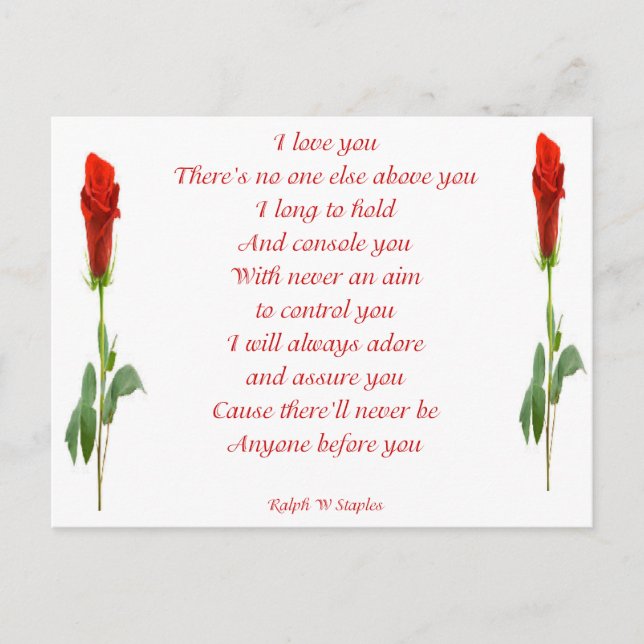 Carte Postale Je t'aime (Devant)