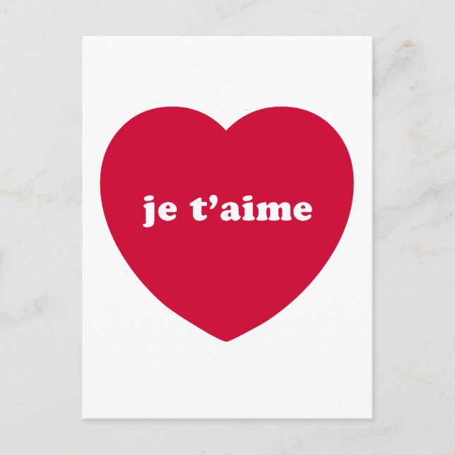 CARTE POSTALE JE T'AIME (Devant)