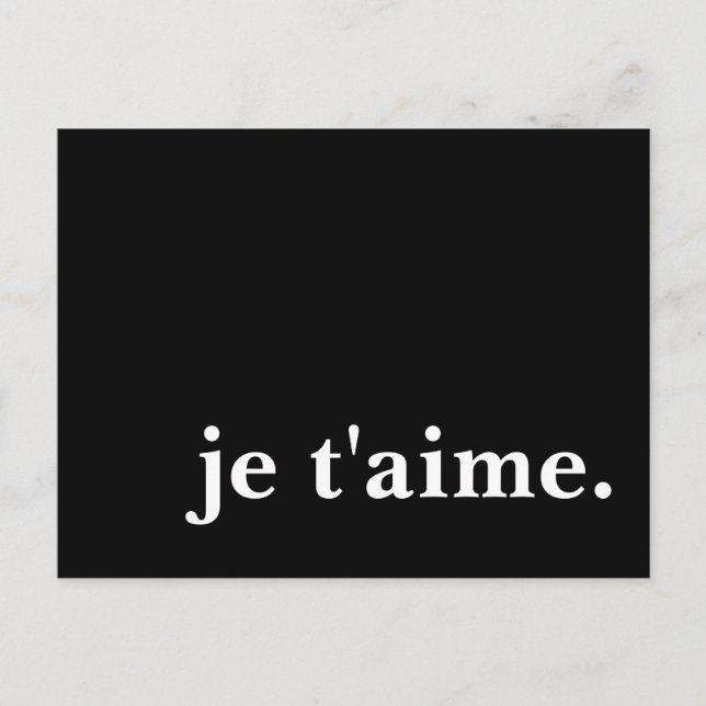Carte Postale je t'aime. (Devant)