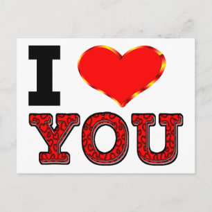 Carte Postale Je t'aime avec 3D Heart