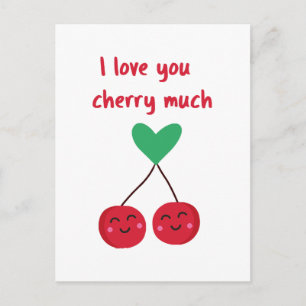 Carte Postale Je t'aime beaucoup Cherry Valentine