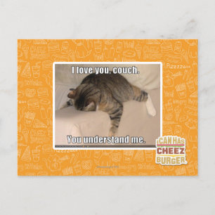 Carte Postale Je t'aime, canapé.