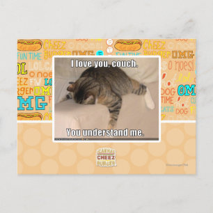 Carte Postale Je t'aime, canapé.