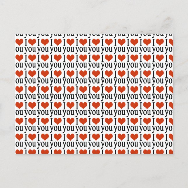 Carte Postale Je t'aime - coeur (Devant)