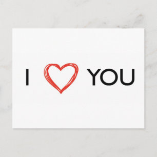 Carte Postale Je t'aime coeur
